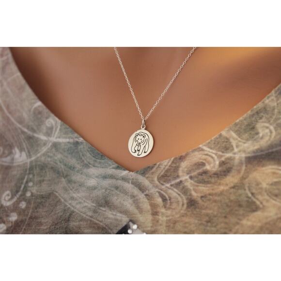 Sterling Silver Bear Spirit Animal Charm Necklace, Bear Necklace, - Picture 3 of 3